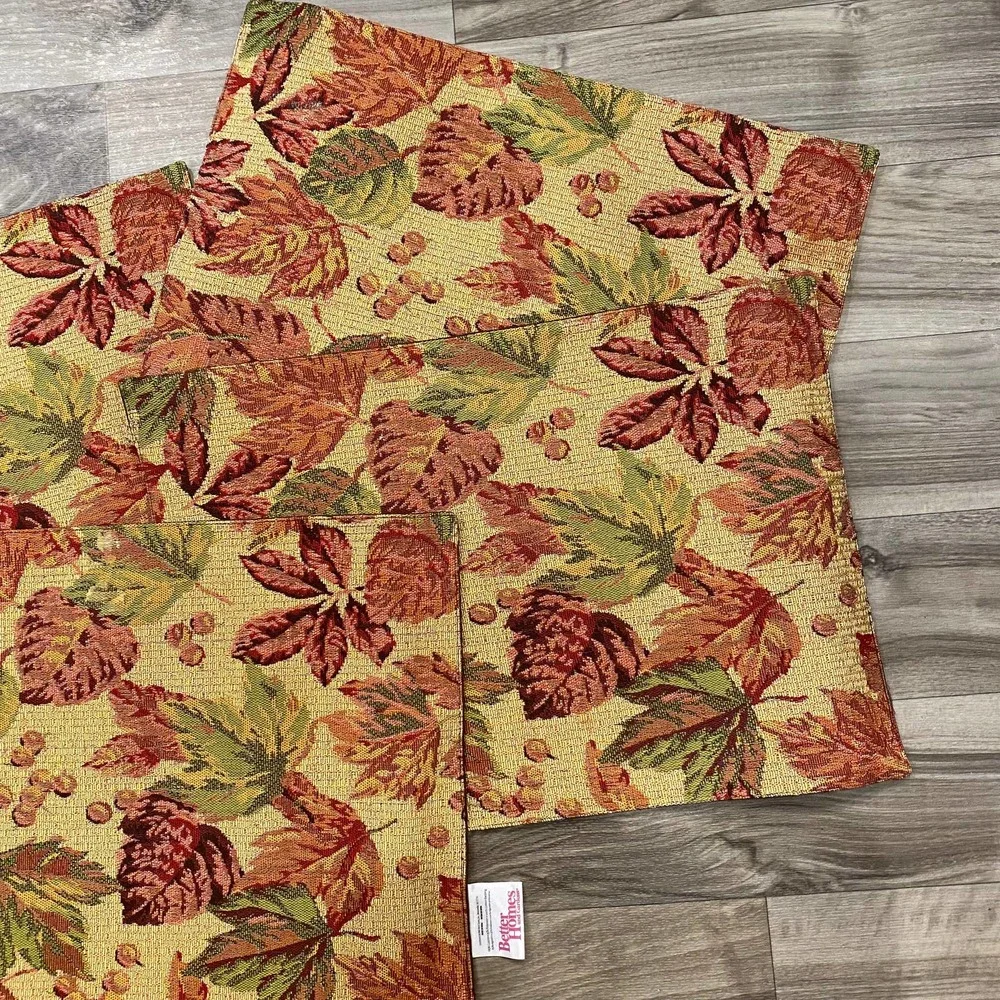 Set of 4 Autumn Inspired Tapestry Weave Cotton/Polyester‎ Placemats 19”x13-3/4”